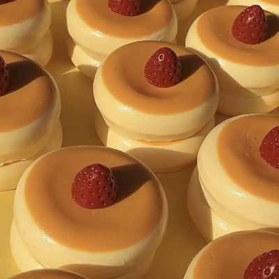 Strawberry Souffle Stressrelief Toy Super Soft Sticky Handmade Taba Squishy