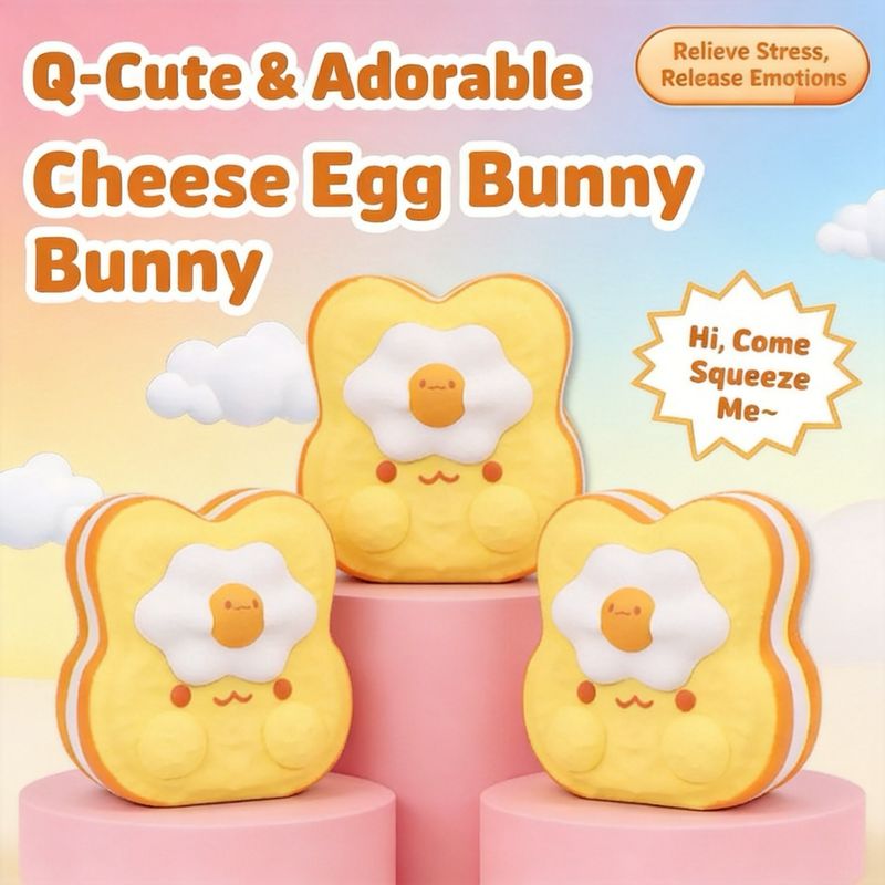 Rabbit Cheese Egg Slow Rising Foam Squishy Stressrelief Toy