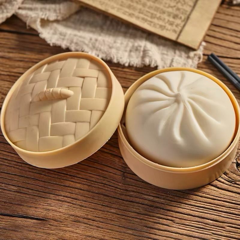 Dumpling Squishy Steamed Bun Shape Fun Squishy Stressrelif Toy Tiktok Viral White