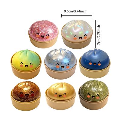 Dumpling Squishy Steamed Bun Shape Fun Squishy Stressrelif Toy Tiktok Viral White