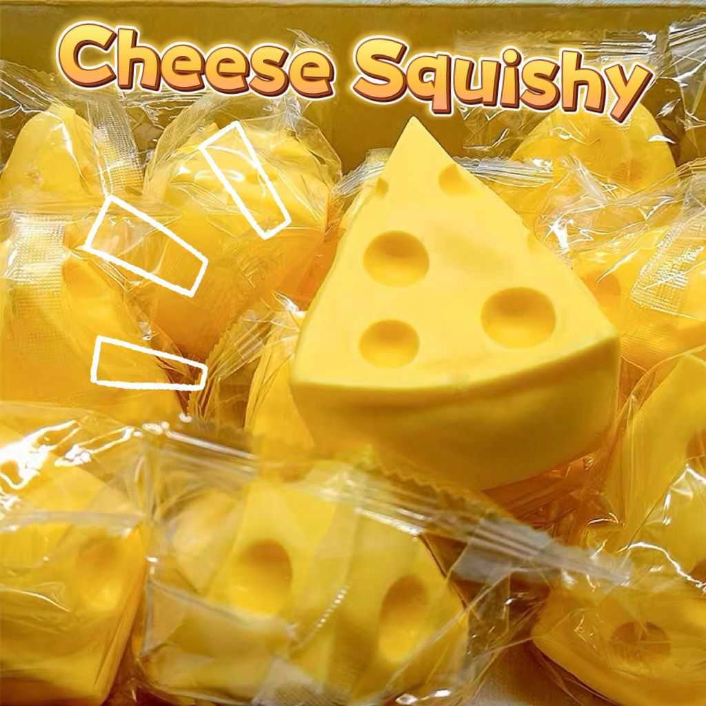 Sliced Cheese Squishy in Foam/Taba/Stressball