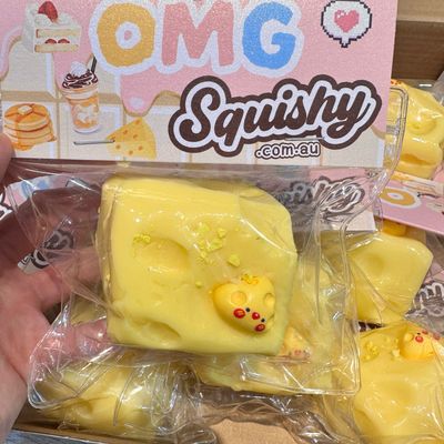Sliced Cheese Squishy in Foam/Taba/Stressball
