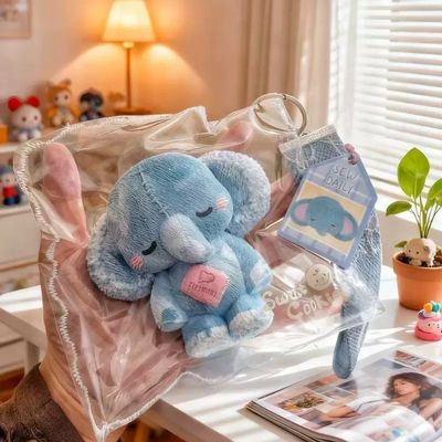 Knitted Series Plush Taba Squishy Handmade Squishytoy Gift Box Elephant Rabbit Coach Puppy