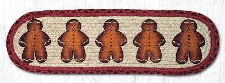 Gingerbread Man Small Table Runner or Stair Tread Earth Rugs, 27&quot;x8.25&quot;