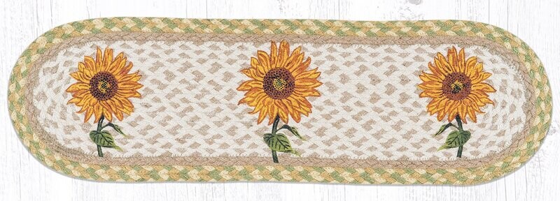 Sunflower Small Table Runner or Stair Tread Earth Rugs, 27&quot;x8.25&quot;