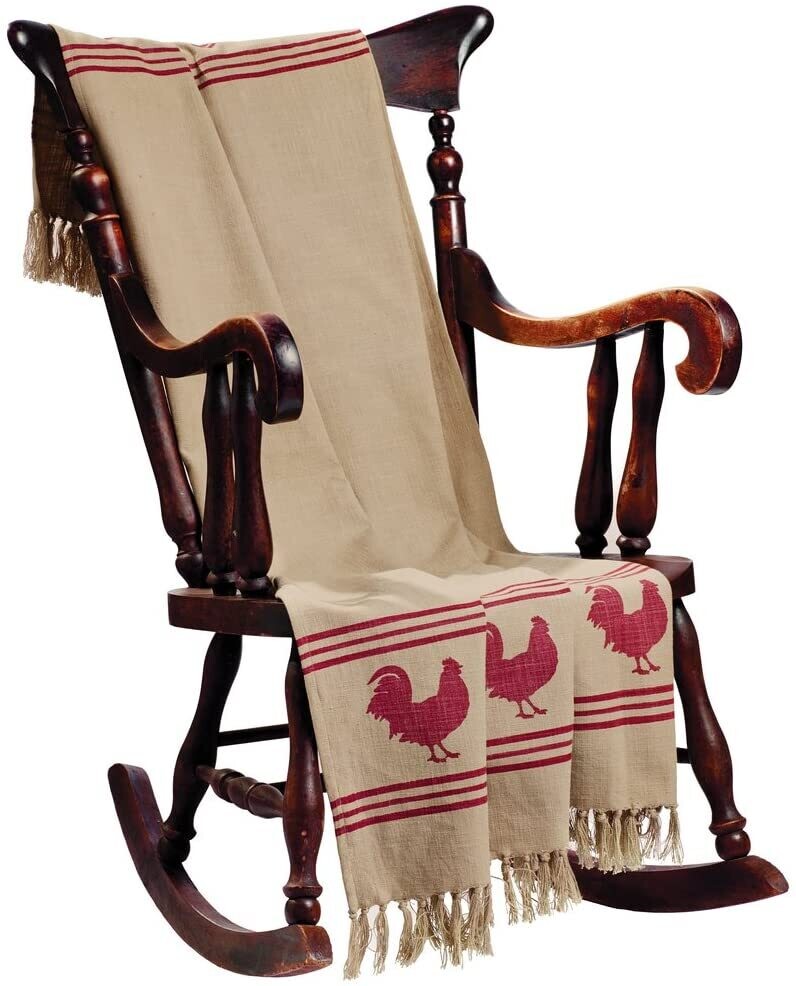 Red Rooster Throw Blanket, 50"x60" Cotton