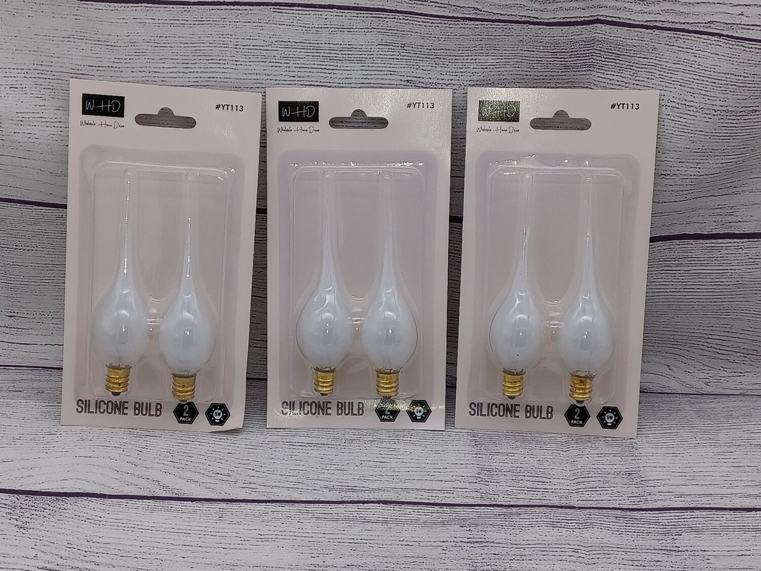6 Clear Silicone Dipped Light Bulbs, Candle Lamps, Candelabra Base