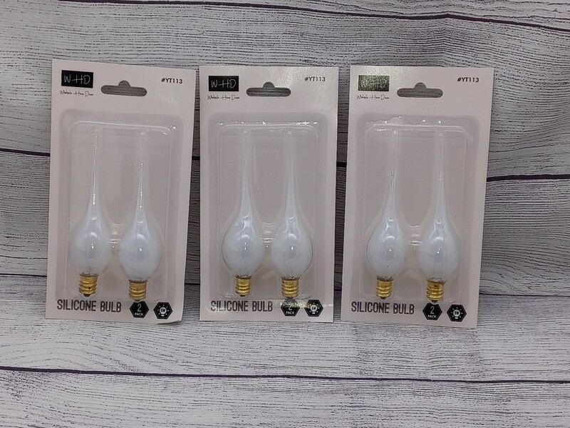 6 Clear Silicone Dipped Light Bulbs, Candle Lamps, Candelabra Base