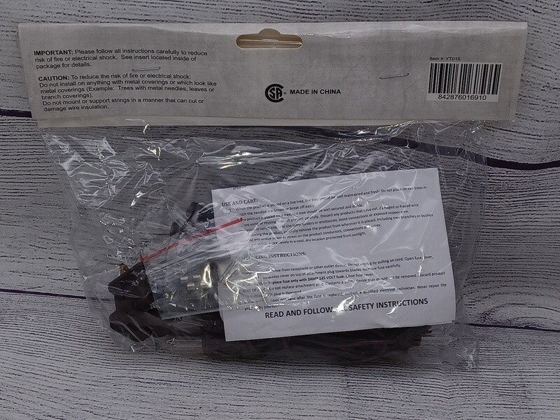 50 ct Brown Cord Wire Light Strand String Set, Warm White Standard Bulbs