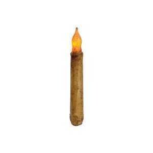 6&quot; Burnt Ivory Battery Operated Timer Taper Candle