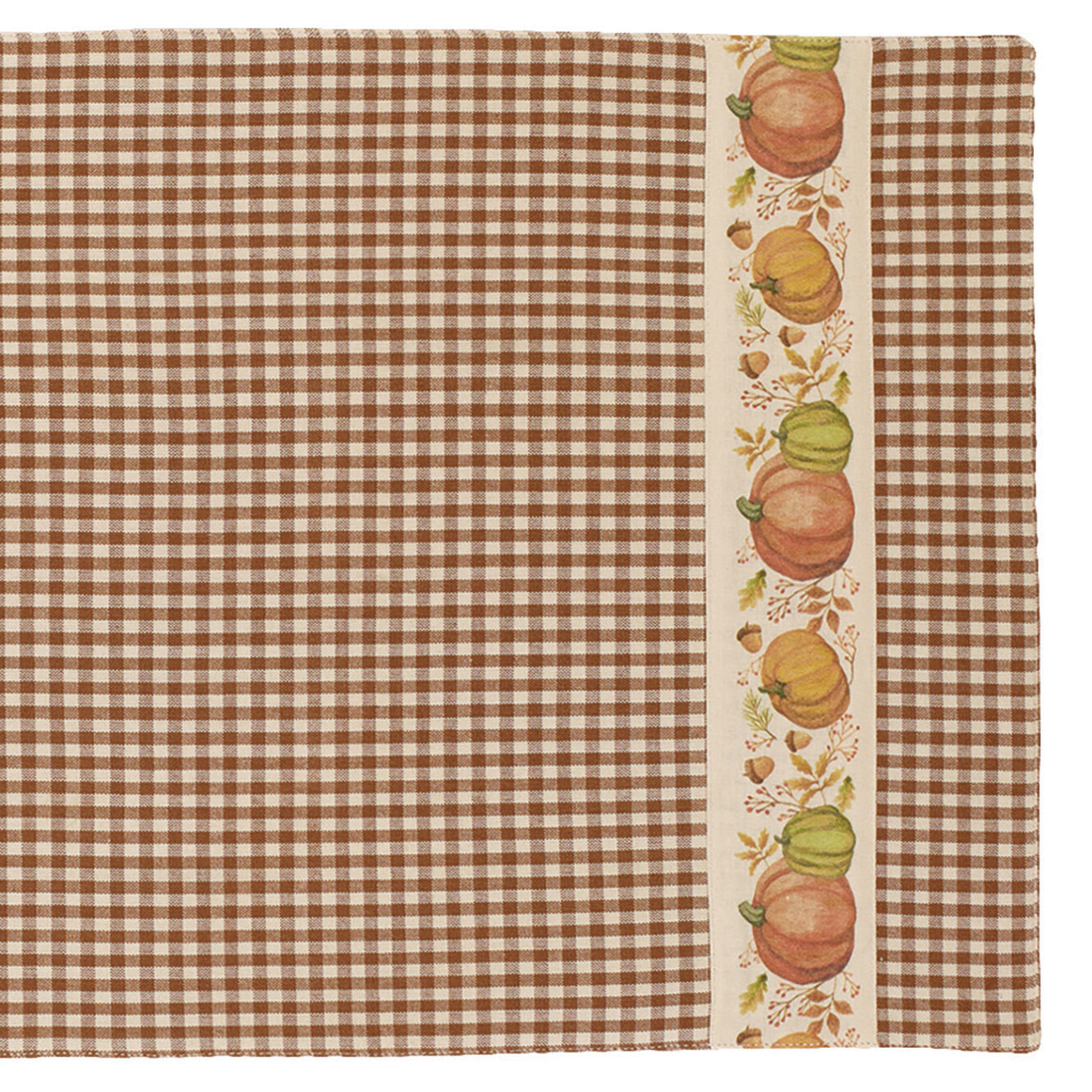 Harvest Pumpkin Acorn 36&quot; Table Runner, Country Farmhouse