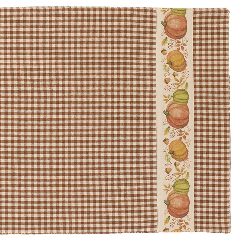 Harvest Pumpkin Acorn 36&quot; Table Runner, Country Farmhouse