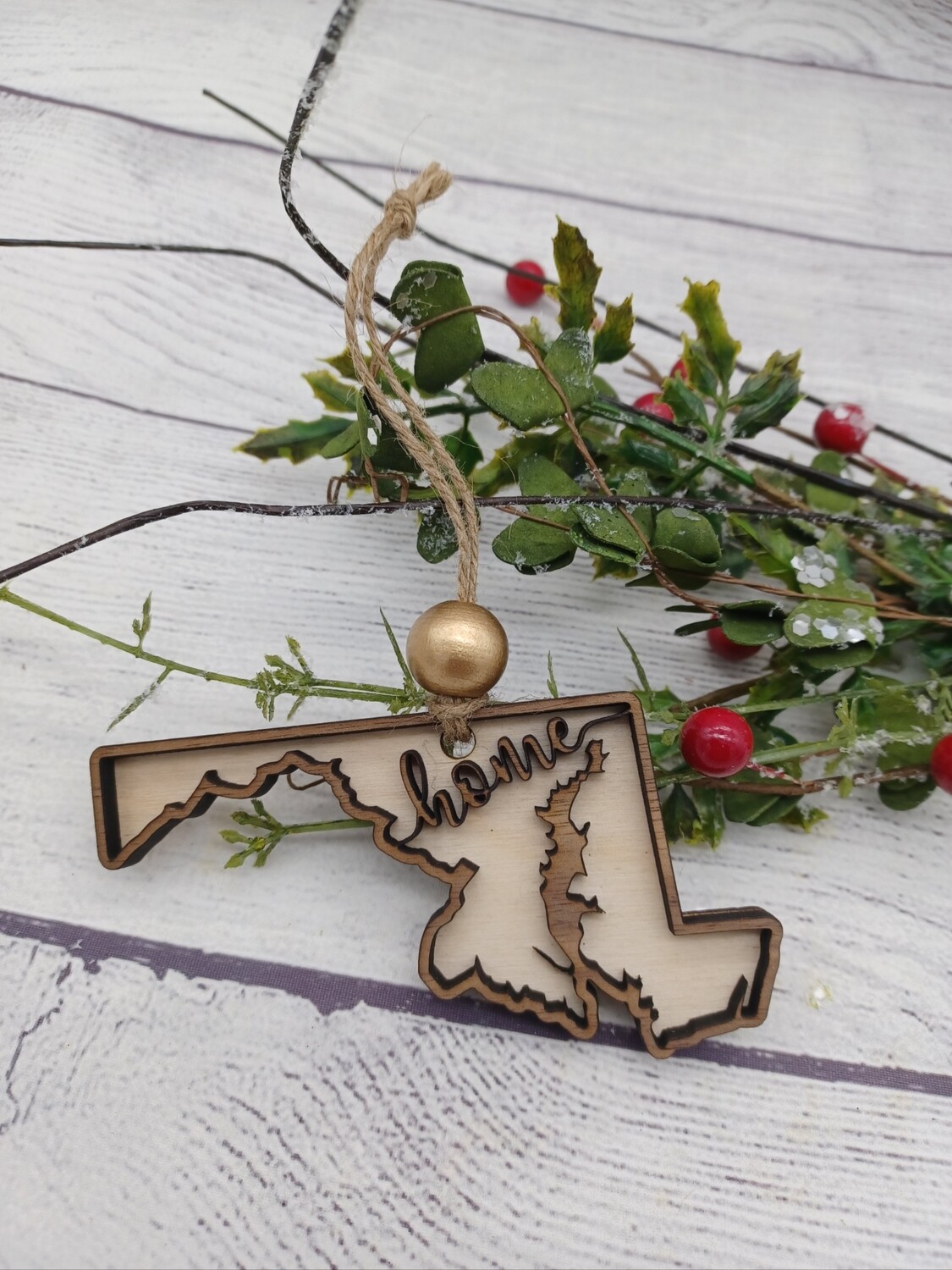 Maryland Home Ornament - Laser Cut