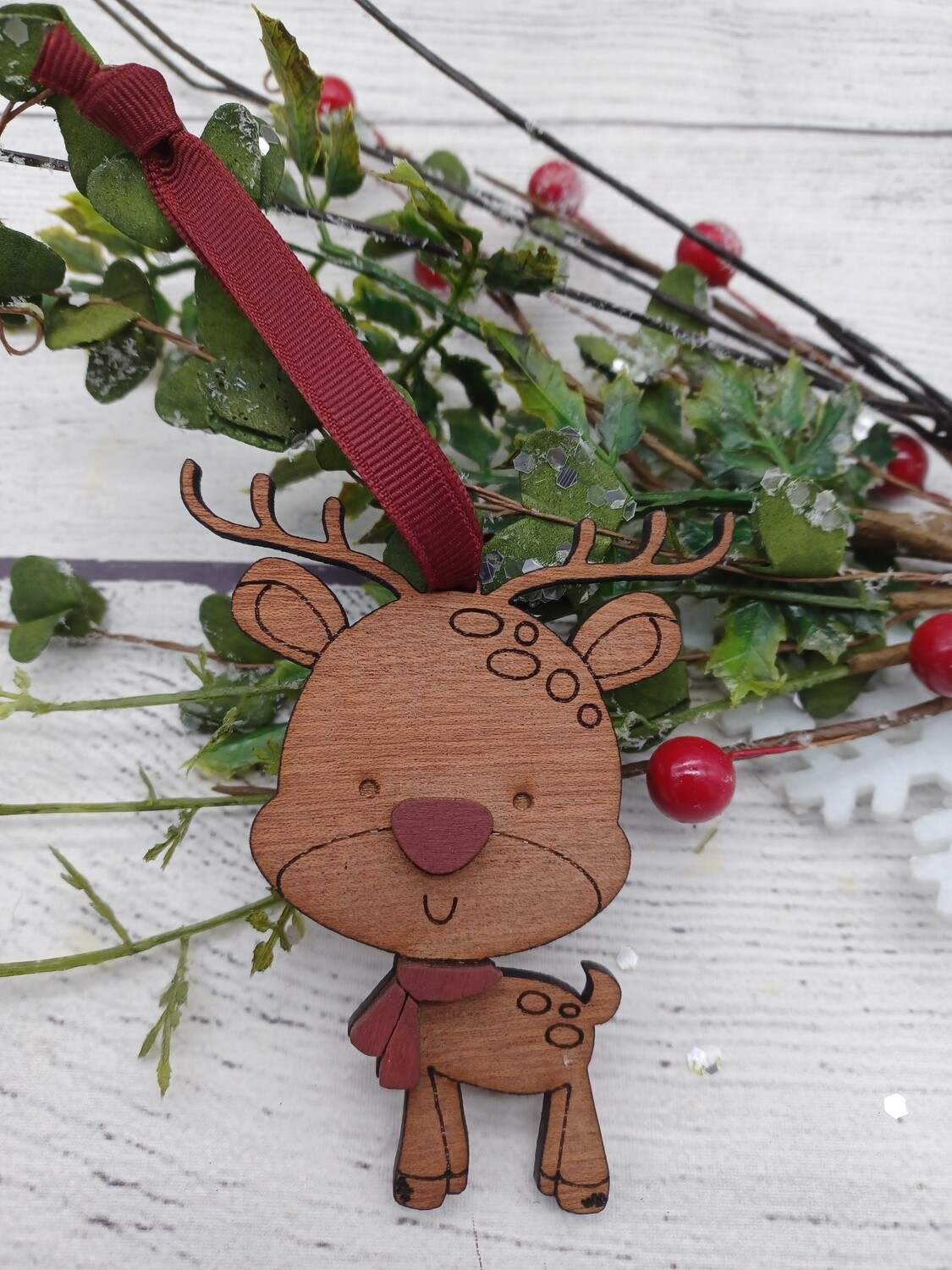 Cute Reindeer Ornament, Laser Cut