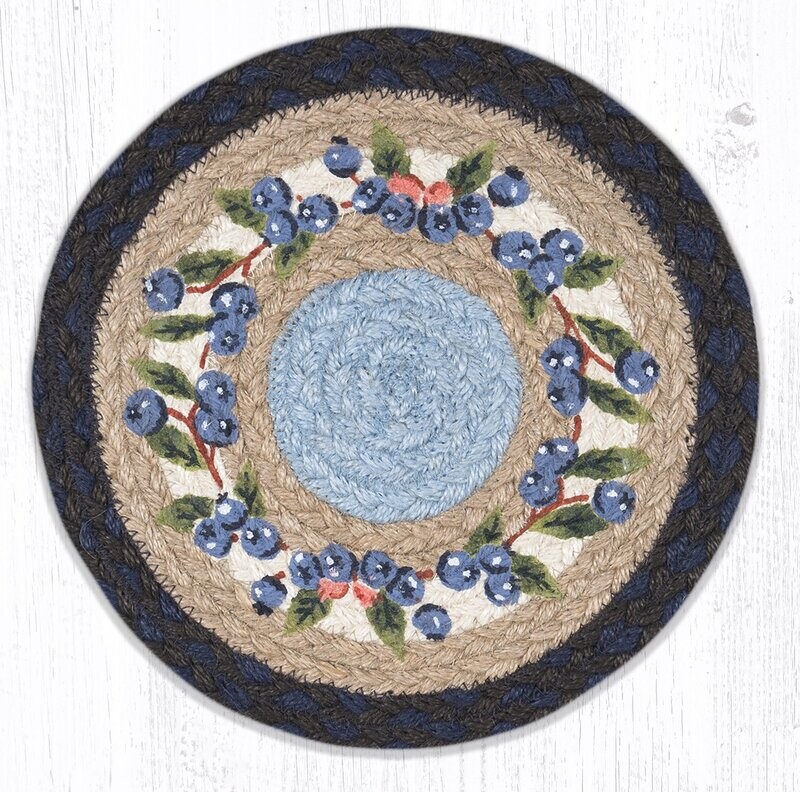 Blueberry Blue Brown 10" Round Trivet 