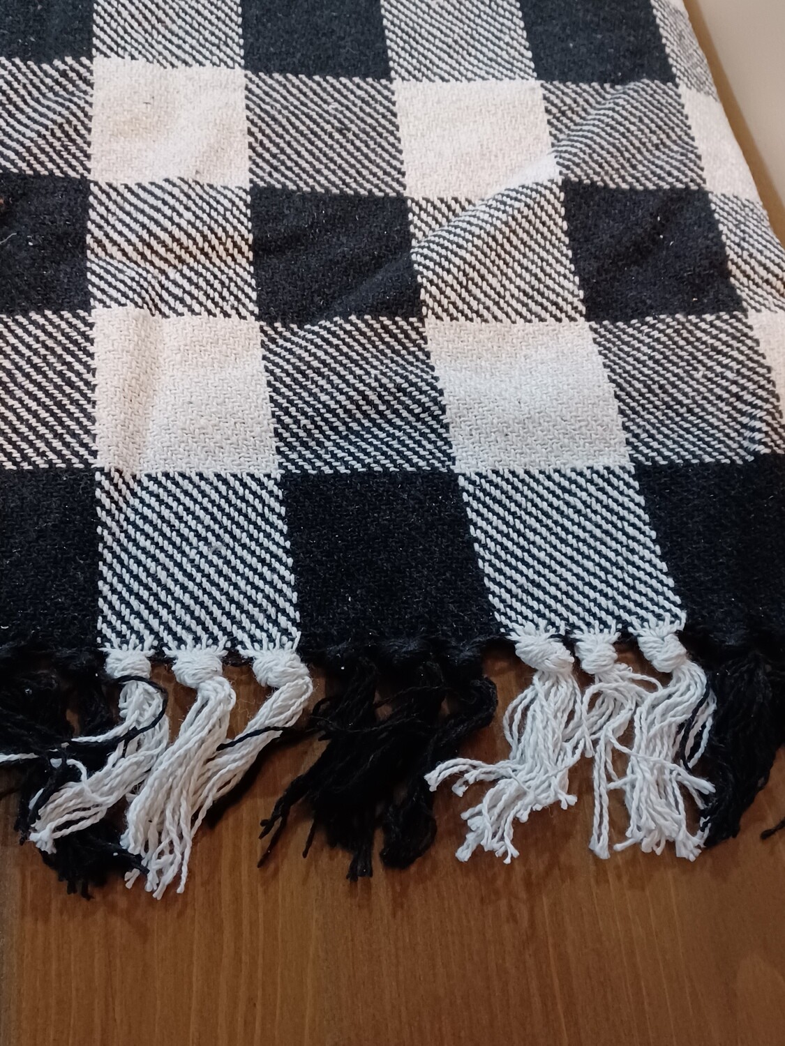 14&quot;x56&quot; Black and White Buffalo Check Long Runner, Farmhouse