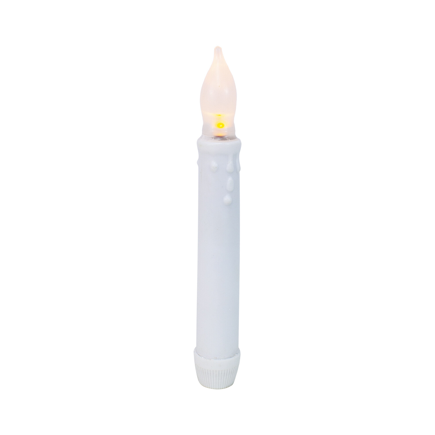 6&quot; White Battery Operated Timer Taper Candle