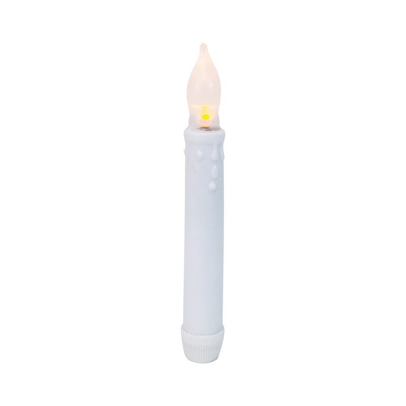6&quot; White Battery Operated Timer Taper Candle