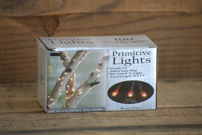 100 ct Brown Cord Wire Rice Light Strand String Set, Multi-Function, Warm White Tiny Bulbs,