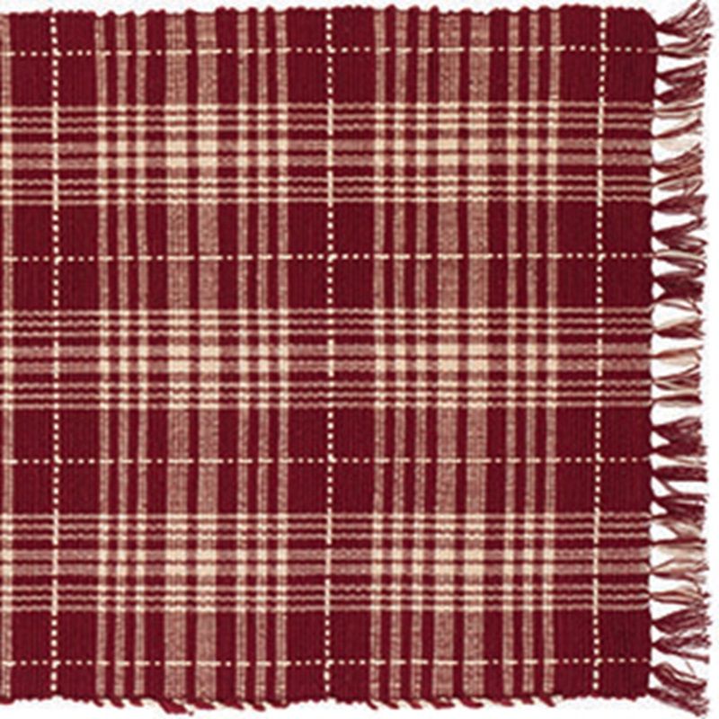Fairfield Checked 13&quot;x36&quot; Table Runner, Farmhouse Country, Burgundy Cream Plaid