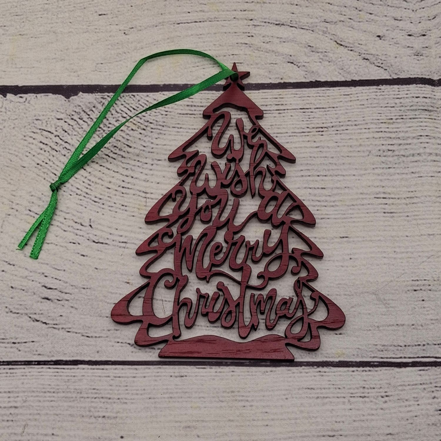 We Wish You A Merry Christmas Ornament - Burgundy