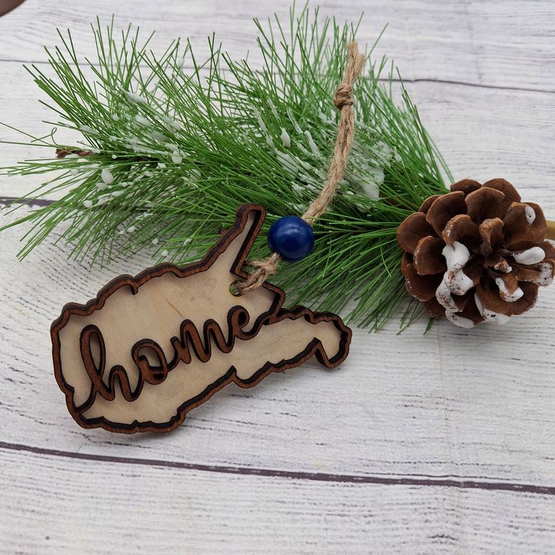 West Virginia Home Ornament - Laser Cut