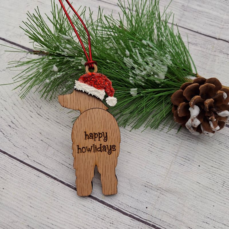 Happy Howlidays Dog Butt Ornament