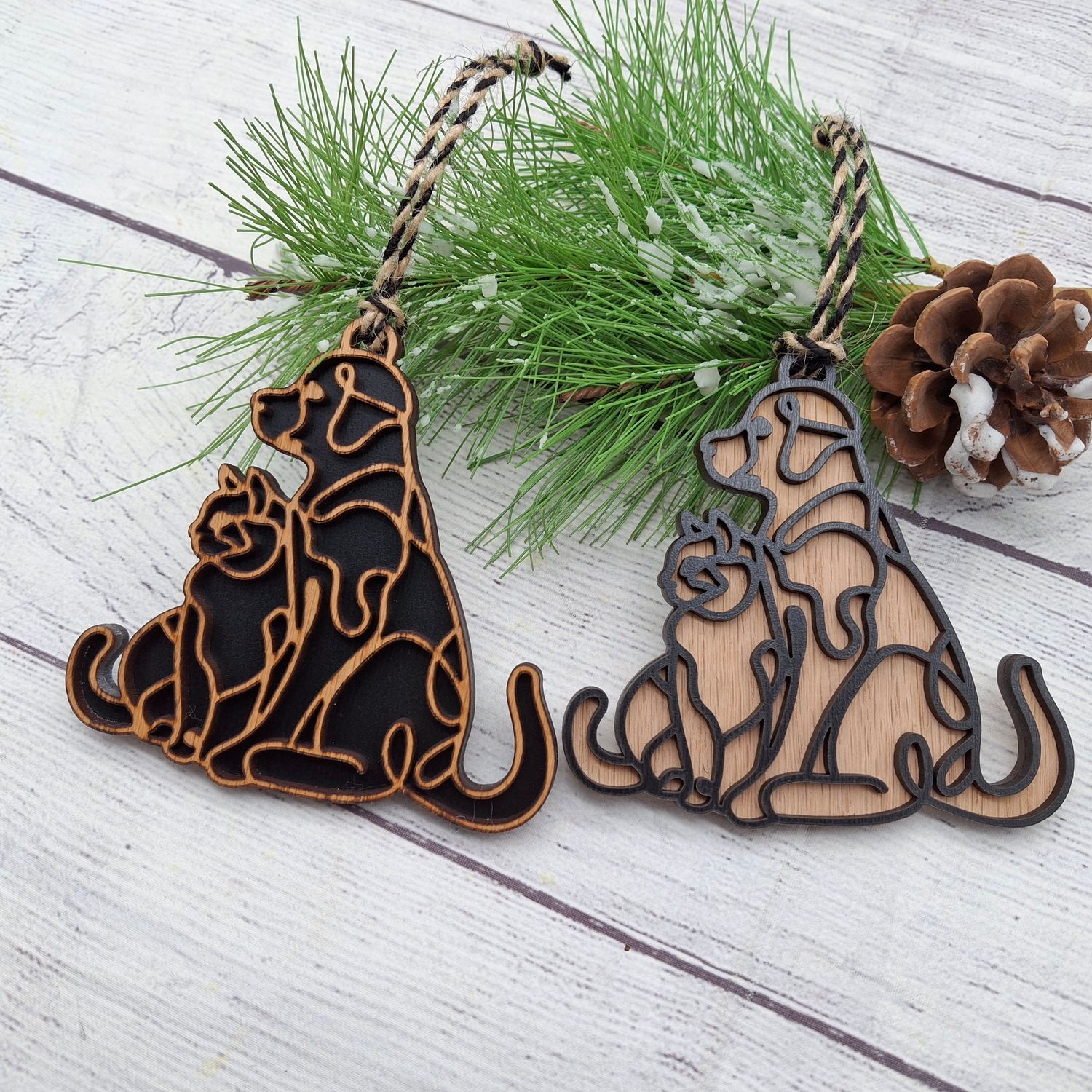 Fur Friends Dog and Cat Ornament, Car Charms, Handmade