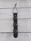 3-Bell Antiqued Brass Sleigh Bells on Leather Strap