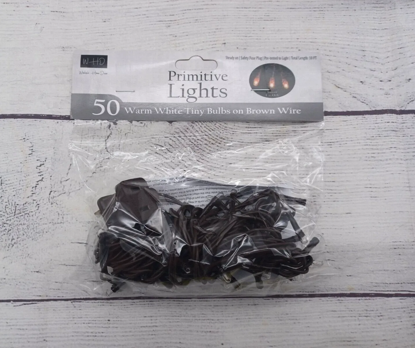 50 ct Brown Cord Wire Rice Light Strand String Set