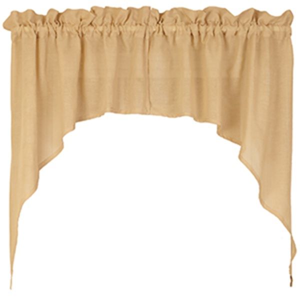 Tan Farmhouse Window Swag, 72" x 36", Country Farmhouse, Lightweight