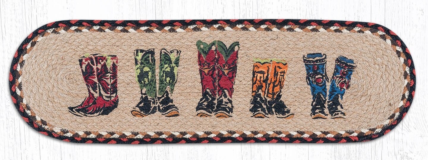 Cowboy Boots Small Table Runner, Stair Tread 