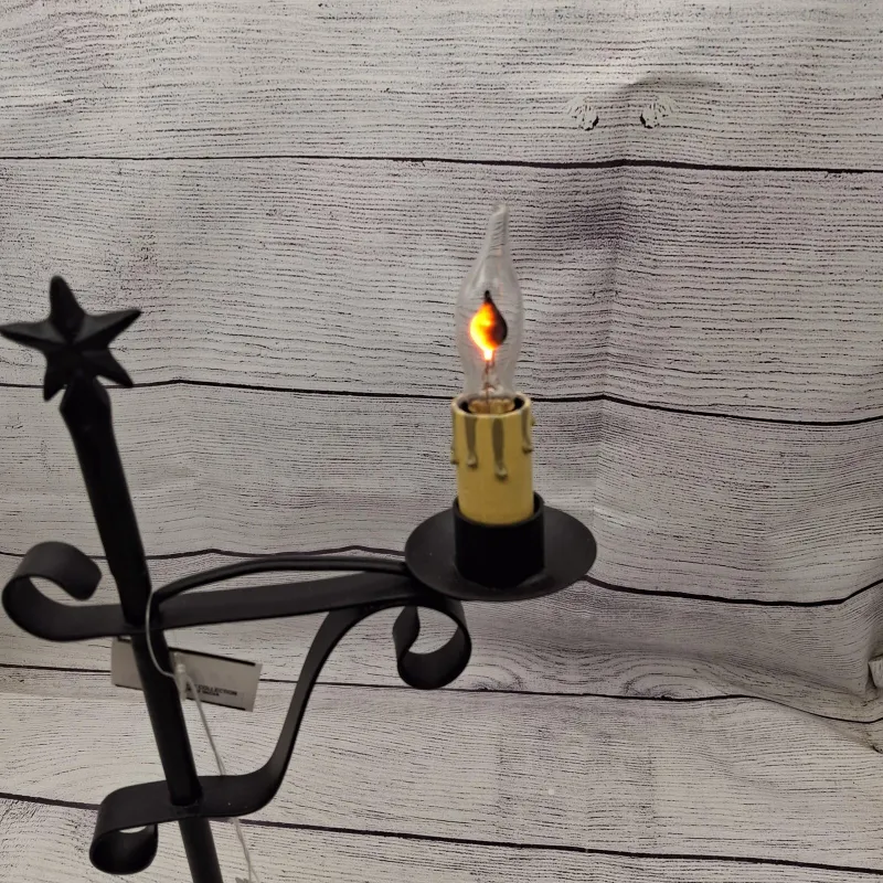 6 Flickering Flame-shaped Orange C7 Light Bulbs, 3.5 Watt, E12 Candelabra base