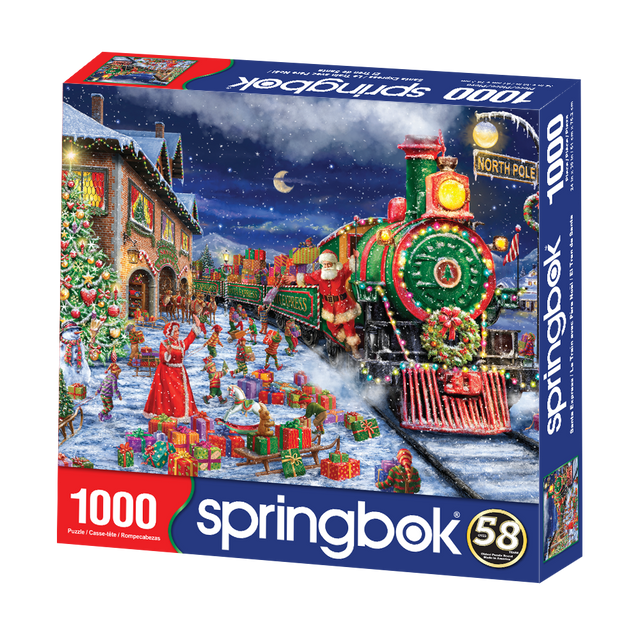 Santa Express 1000 Piece Springbok Puzzle - Christmas Train in Village