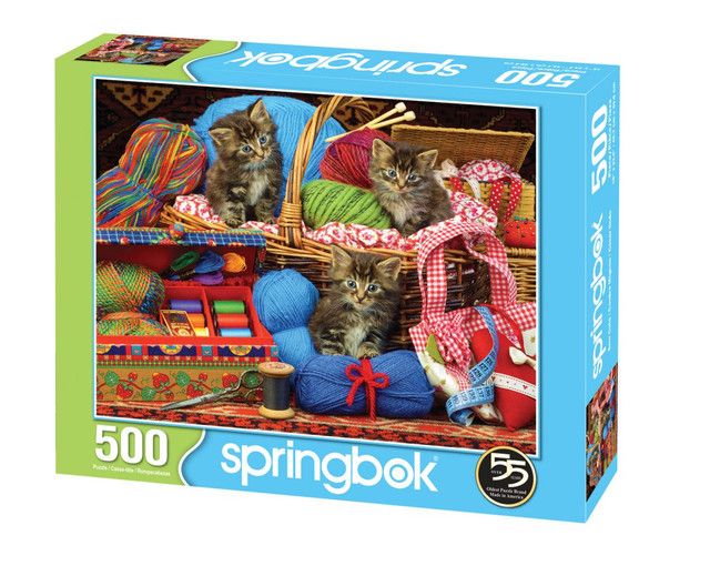 Sew Cute 500 Piece Springbok Puzzle - Kittens in Sewing Room