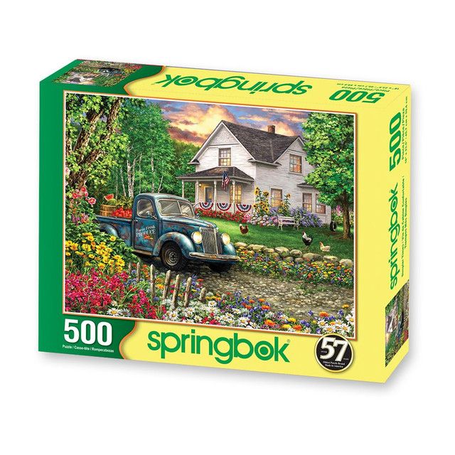 Simpler Times 500 Piece Springbok Puzzle - Old Produce Truck at Farmhouse