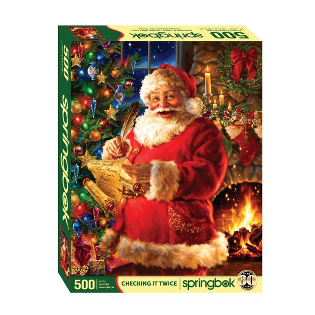 Checking It Twice 500 Piece Springbok Puzzle - Santa Checking the List