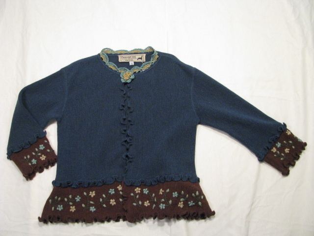 Kids Cardigan Sweater, with crochet trim