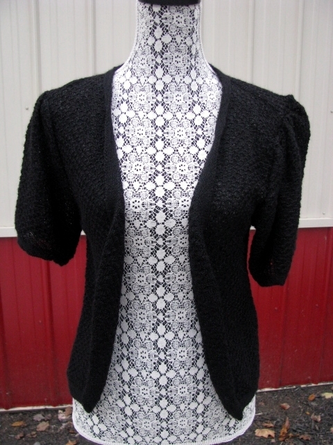 Short Sleeved Cardigan - large, black