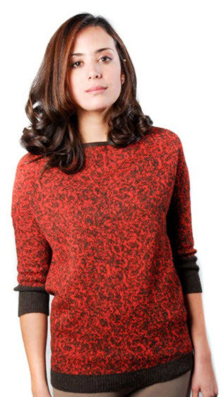 Lichen Sweater, Red - Large