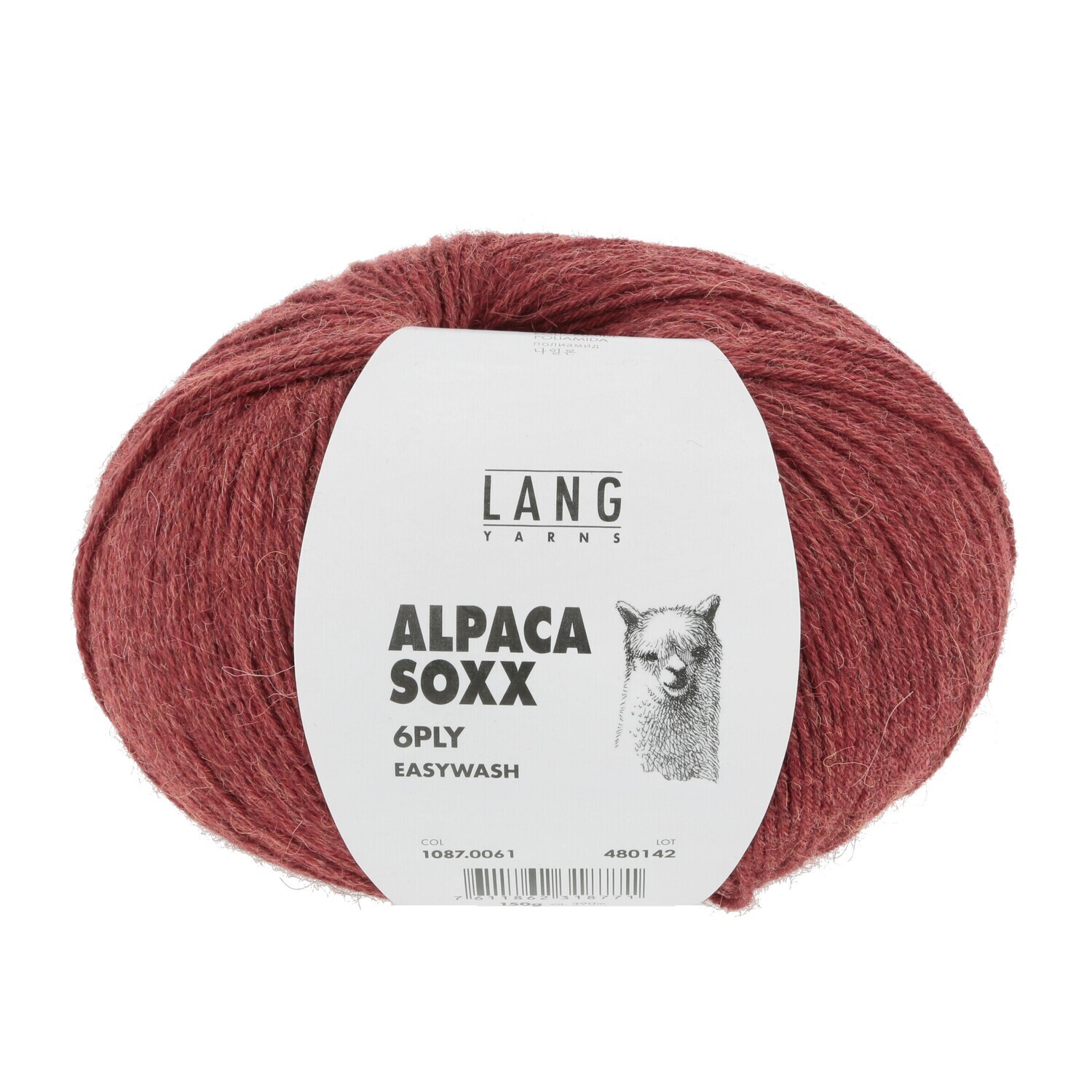 Lang Yarns Alpaca Soxx 6ply - 0061 Rot Mélange
