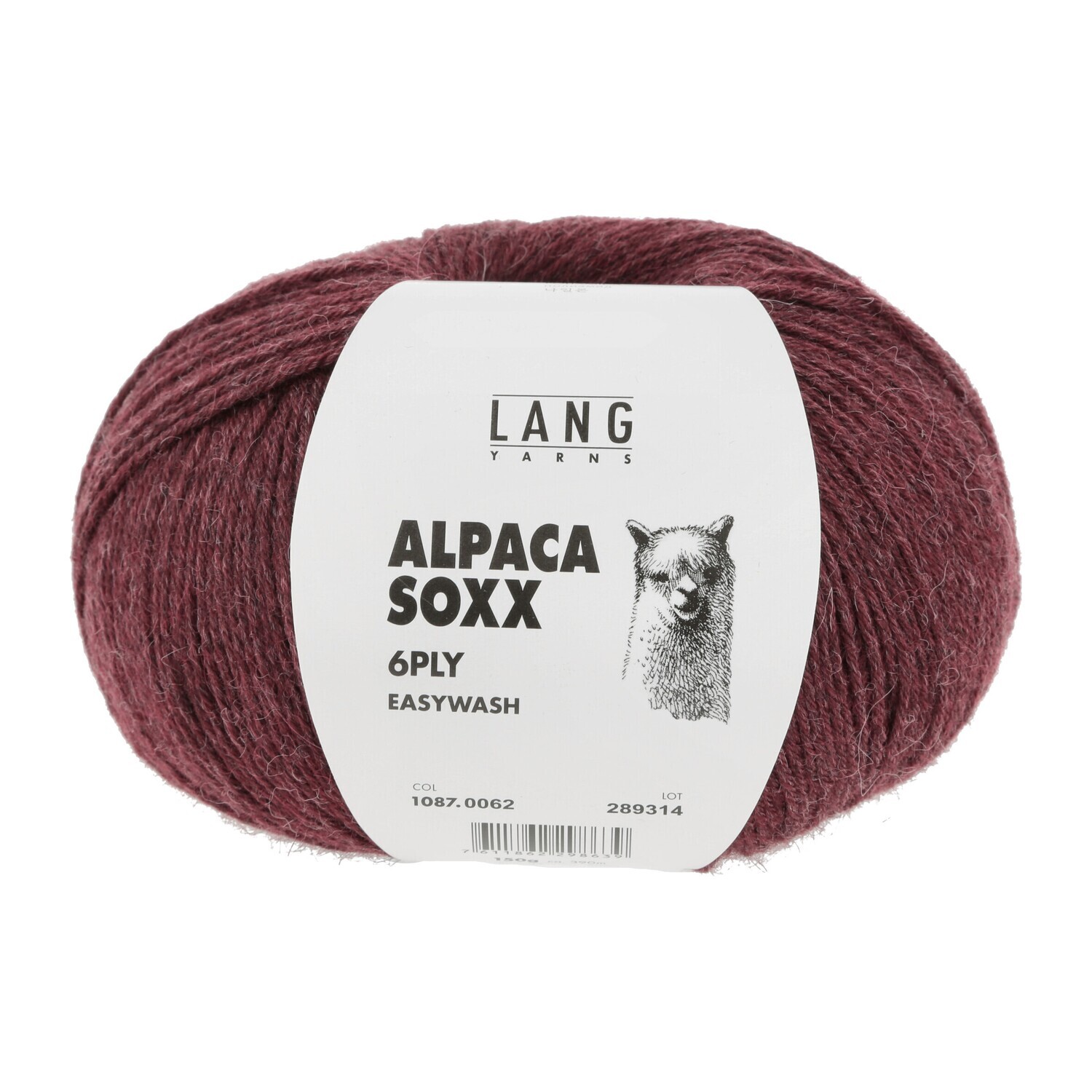 Lang Yarns Alpaca Soxx 6ply - 0062 Weinrot Mélange