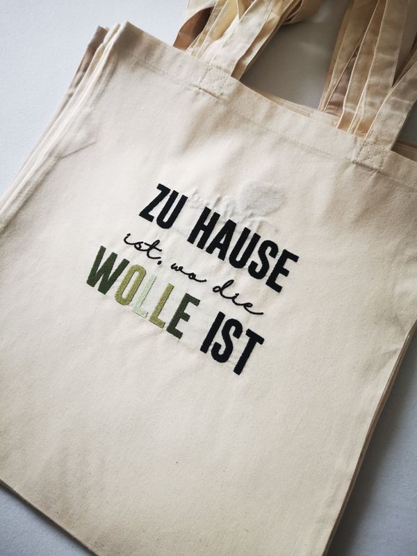 Projekttasche aus Baumwolle - Zu Hause ist...