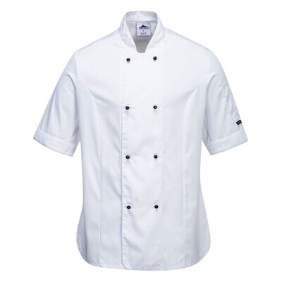 Rachel Ladies Short Sleeve Chefs Jacket - C737