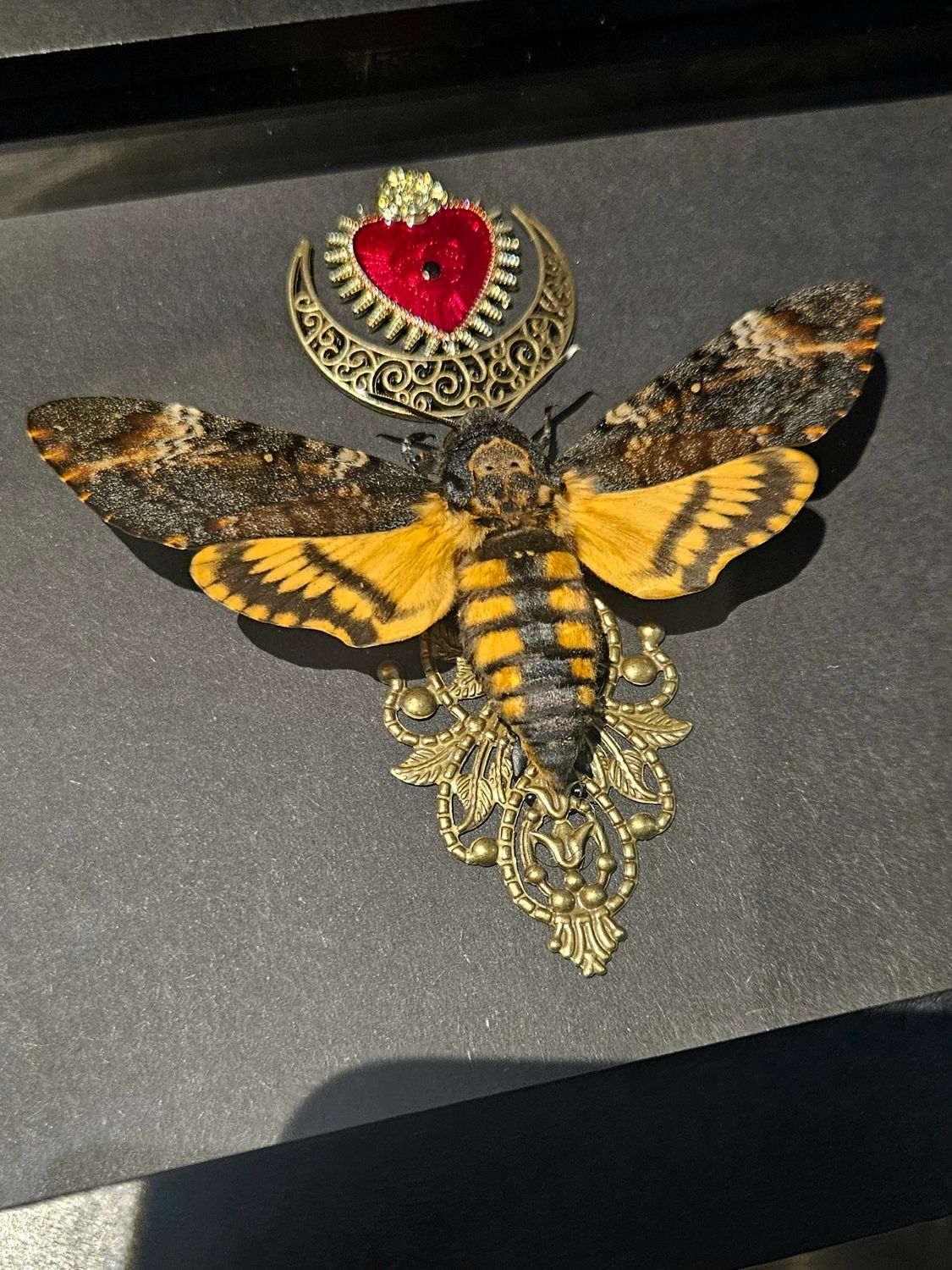 Cadre sphinx cœur de lune sacrée