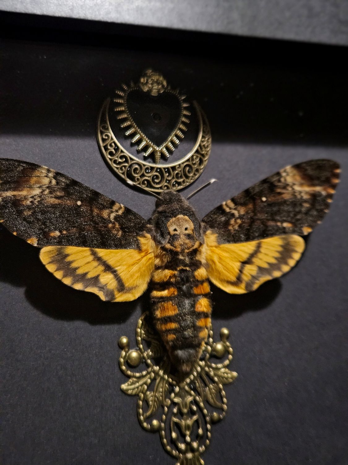 Cadre sphinx cœur de lune sacrée