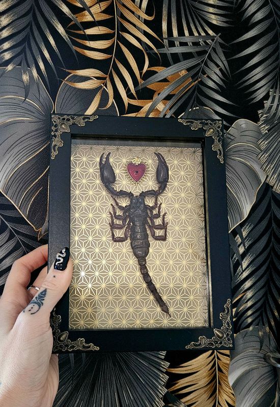 Grand scorpion cœur sacrée or