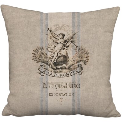 Renommee Rustic French Country Grain Sack Style Linen Cotton Pillow Cover