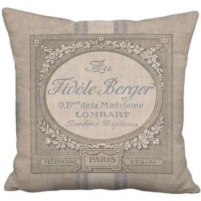 Bonbons Rustic French Country Grain Sack Style Linen Cotton Pillow Cover