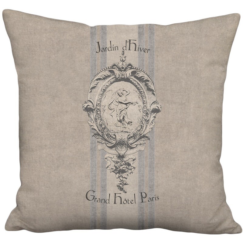 Jardin d'Hiver Rustic French Country Grain Sack Style Linen Cotton Pillow Cover